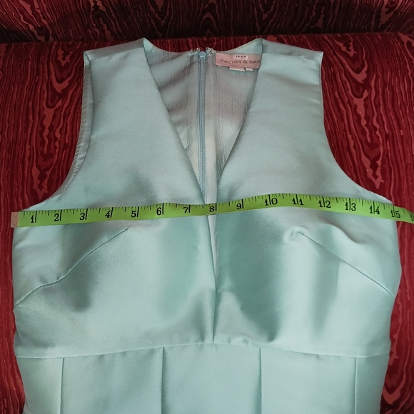 SACHIN & BALI Samira Long 2 Pockets Sequin Mint Turquoise Gown Women's Sz 2 - Picture 11 of 16